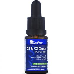 CanPrev D3 & K2 Drops, 15ml in an MCT Oil Base